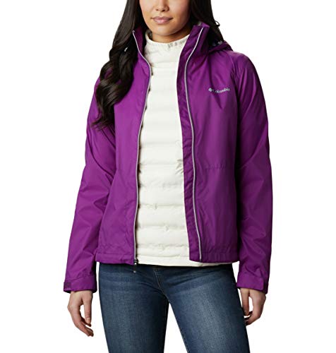 Columbia Women's Switchback III Adjustable Waterproof Rain Jacket, Plum, Small