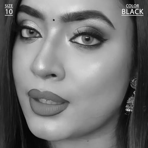 Image of PERPAA Premium Velvet Sticker Kumkum Bindi Box of 15 Flaps - Pottu for Women,Ladies, Girls (Size 10, Diameter 1.75mm, Black)