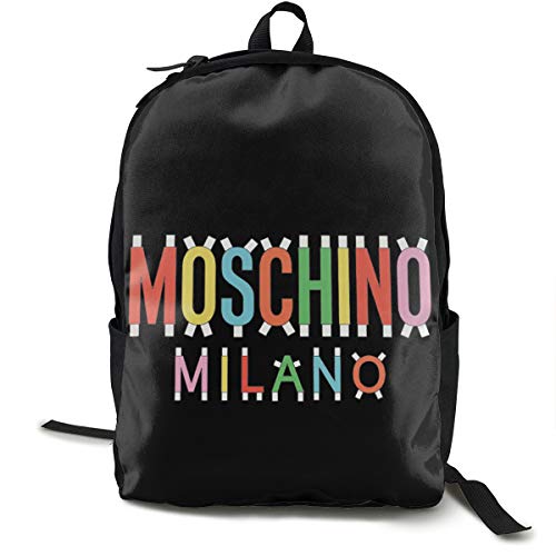 N   A Moschino Logo Paquete clásico Mochila escolar Negro viaje de trabajo de poliéster