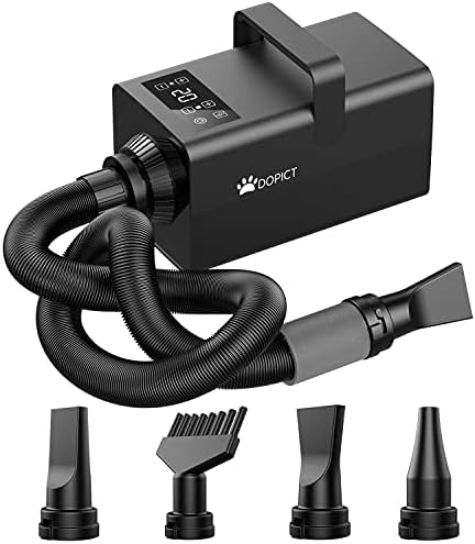 Dog Dryer, LED Intelligent Touch Screen Dog Hair Dryer 4.3HP/3200W Pet Grooming Dryer with Adjustable Speed Adjustable Precise Temperature Control, Anion Dog Dryer Blower