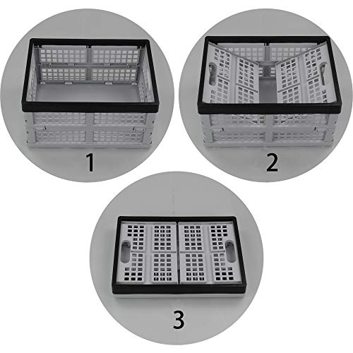 Leendines 3 Pack Plastic Collapsible Milk Crates, Folding Storage Crate, 15 L #TOP2