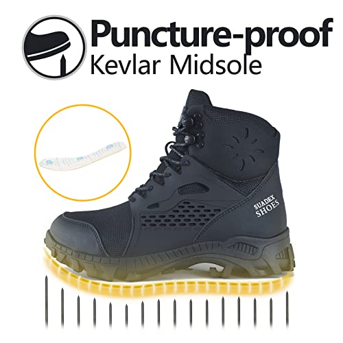 Suadex Steel Toe Boots For Men Women Work Boots For Men Steel Toe Slip Resistant Composite Toe Boots For Men Work Construction #TOP2