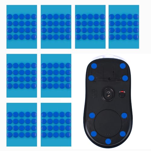 マウスソール 汎用 ガラスソール 円形 高純度PTFE 汎用丸型ソール 静音性特化 滑り強化 7mm 超低摩擦 なめらかな滑走性通用 160PCS (ブルー 160粒)