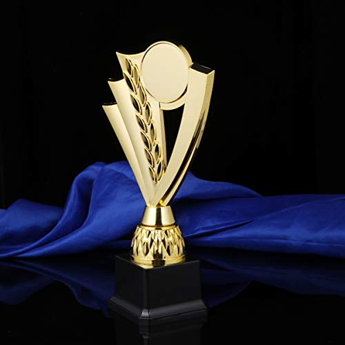 STOBOK Gold Award Troféus Estampa Flor Folha Reconhecimento de Estátuas de Troféu para Celebrações d