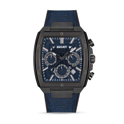 Ducati corse orologio uomo cronografo cassa acciaio cinturino blu