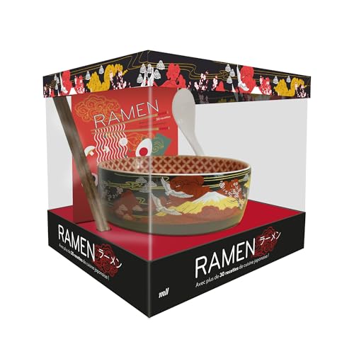 Coffret ramen, avec plus de 30 recettes de cuisine japonaise !: Avec un bol et une cuillère en céramique, une paire de baguette en bois et un livre