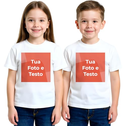 Cimpress Maglietta Personalizzabile per Bambini in Cotone, per Bambine e