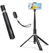 Lamicall [One Pull Close] Phone Tripod for iPhone, 65" Selfie Stick Tripod with Remote &amp; Cold Sho...