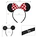 Swinnet 20 Pack Mouse Ears Headband for Birthday Party Supplies and Mouse Themed costume Cosplay Decoration (Red and Black)