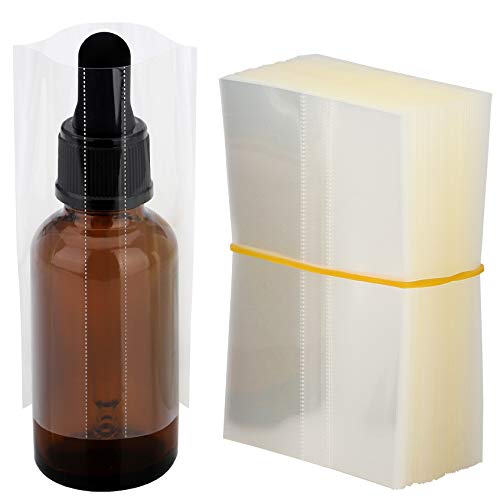 Image of 1oz Glass Bottle Shrink Bands 200 pcs Clear PVC Heat Shrink Wrap Sealer for 30ml Bottles
