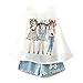 JERFER Kleinkind Kinder Baby Mädchen Sommer Outfit Kleidung Print Weste T-Shirt + Kurze Hosen Set