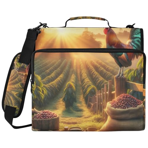 Farm Rooster �o�C���_�[�I�[�K�i�C�U�[�o�b�O 3�����O�o�C���_�[�t�� �h�� �m�[�g�p�\�R���X���[�u �w�Z/�I�t�B�X���[�p