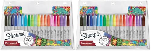 Sharpie rotuladores permanentes | juego de edición limitada | punta fina | colores surtidos | paquete de 40 marcadores | material escolar ideal