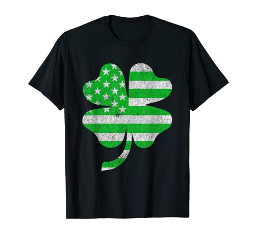 St Patrick's Day Irish American Flag - Quadrifoglio regalo Maglietta