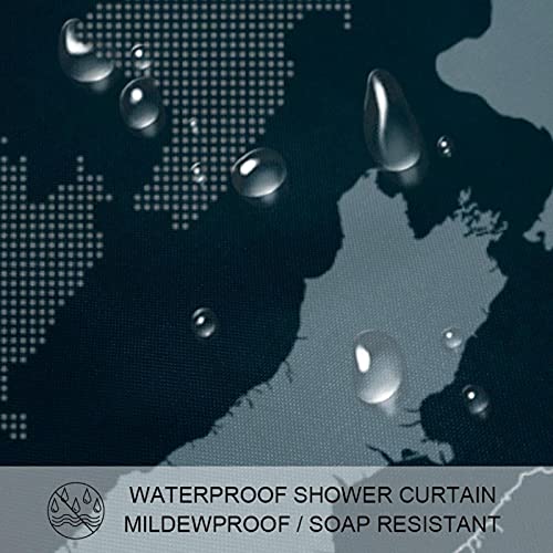 Rideau de douche carte Nouvelle-Zélande imperméable 183x183 cm - 4