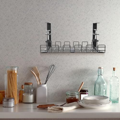 Organizador de Cables para Escritorio Healifty 32.5cm Estante de Alambre de Hierro para Gestión de Cables miniatura 7