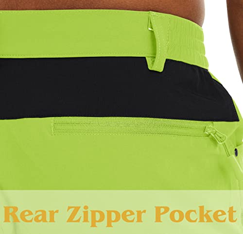 Magnivit Work Cargo Shorts For Men Elastic Waist Pants Cargo Shorts Versatile Shorts Loose Fit Shorts Running Cargo Shorts Yellow Green #TOP5