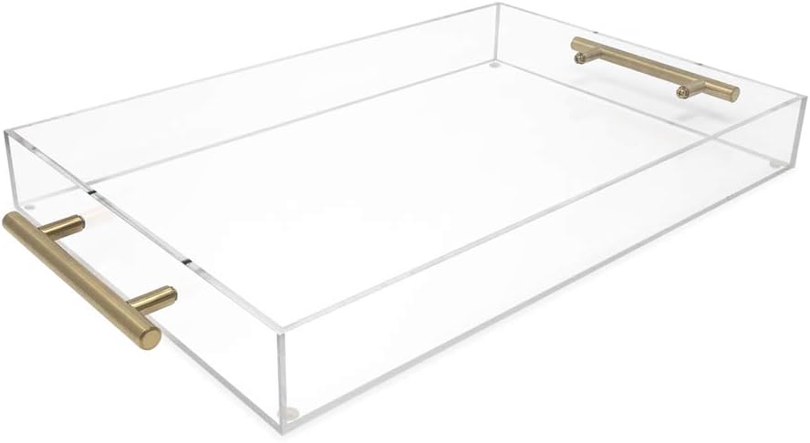 Best Cyber Deals 🔥 Isaac Jacobs Clear Acrylic Serving Tray (11x17) with Gold Metal Handles, Spill-Proof, Stackable Organizer, Food & Drinks Server, Indoors/Outdoors, Lucite Storage Décor (11x17, Clear with Gold Handle) Best Cyber Deals 🔥 Isaac Jacobs Clear Acrylic Serving Tray (11x17) with Gold Metal Handles, Spill-Proof, Stackable Organizer, Food & Drinks Server, Indoors/Outdoors, Lucite Storage Décor (11x17, Clear with Gold Handle)