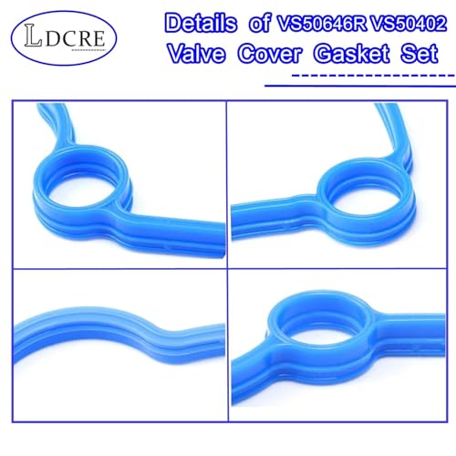 Image of VS50646R VS50402 Valve Cover Gasket Set ，Valve Gaskets Compatible with 2005 2006 2007 2008 2009 2010 Ford Mustang 4.0L V6 SOHC 12V,Replace AVC498S 151071201