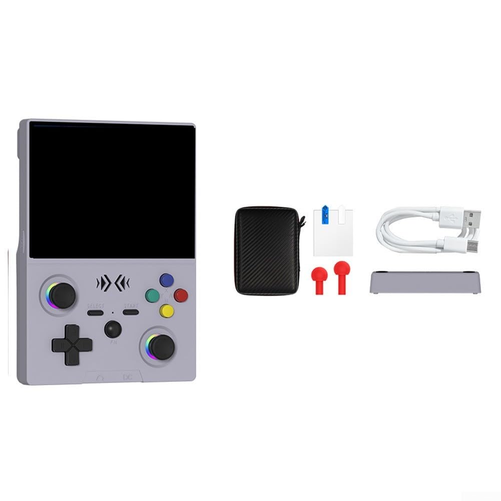 Handheld-Spielekonsole mit 11,4 cm (4,5 Zoll) IPS-HD-Bildschirm, 18000+ klassische Spiele, Dual-Core-CPU und abnehmbarem Joystick (Gay)