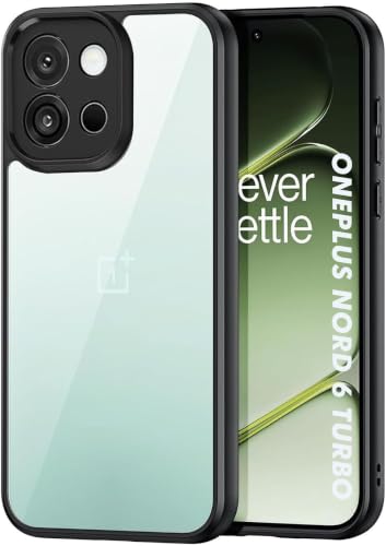 Image of VONZEE Clear Back Case Cover for OnePlus Nord 6 5G | Shockproof Design | Hard Back Cover Case for OnePlus Nord 6 5G (PC & TPU, Black)