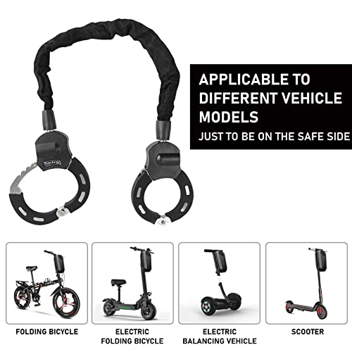 Scooter Chain Lock With Scooter Bag, Security Anti-Theft Bike Lock, Handcuff Chain Lock And Bag For Bike Electric Scooter, Motorcycle, Bicycle, Electric Scooter Accessories #TOP2
