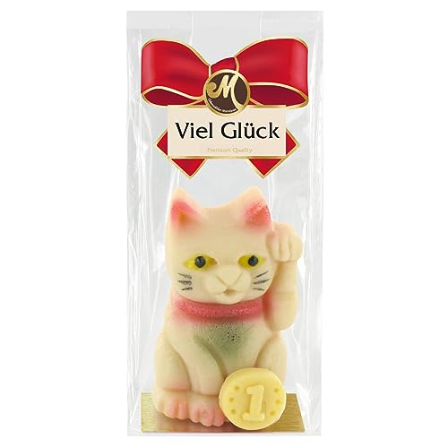 Odenwälder Marzipan Glückskatze Viel Glück in einer Geschenkfolie 40g
