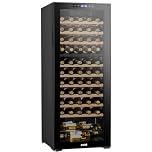 Dellonda Baridi 55 Bottle Dual Zone Wine Cooler, Fridge with Digital Touch Screen Controls, Wooden Shelves & LED Light, Black - DH93