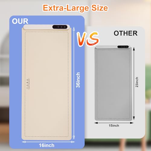Food Warming Mat Extra Large 36x16 Inch 580W Waterproof Heating Pad, 6-Temperature Levels & 6-Hour Timer, Buffet Warmer for Chafing Dishes, Parties, Catering, Countertop Use (Beige) by HBLEDOT - Used condition - Image 3