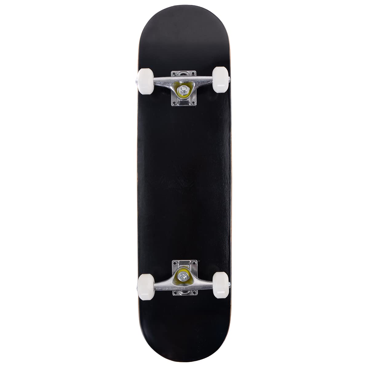GYMAX Skateboard Legno Principianti, Tavola in 7 Strati Acero, Staffa Lega Alluminio, PU Ruote, Double Kick Standard 79x20 cm, Superficie Antiscivolo, Longboard per Bambini/Adolescenti/Adulti, Nero