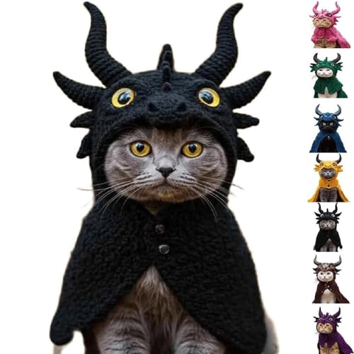 DIY Dragon Cat Hoodie Set,Cute Dragon Cosplay Clothes for Pets,Adjustable