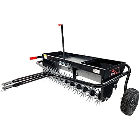 Brinly AS2-40BH-P Tow Behind Combination Aerator Spreader with Weight Tray, 40-Inch, Flat Black Cover