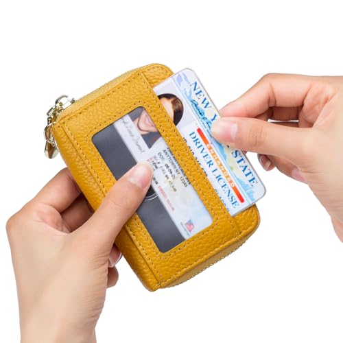 Image of imeetu Rfid Credit Card Holder,Genuine Leather Businese Card Case,Rfid Blocking Wallet for Women & Men