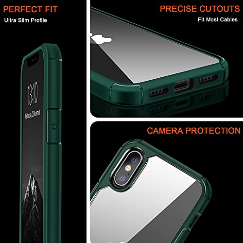 Tendlin Compatible With Iphone Xs Max Case Crystal Clear Hard Back Soft Bumper Protective Case (Green) #TOP4