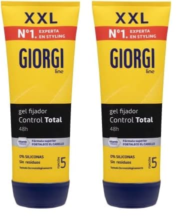 Giorgi Line - Gomina Control Total, 0% Siliconas, Fijación y Duración 48h sin Residuos, Acabado Resistente al Agua, Fijación 5-240 ml XXL (Paquete de 2)