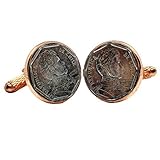  Gemelos para camisa: Genumis Libertador - Moneda 1 peso 1992-2015 Chile - Color Oro Rosa - 16 mm