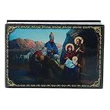  Holyart Boîte Laque Russe La Naissance de Jésus Christ Adoration des Mages 9x6 cm