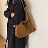 Starnearby Sac Porté épaule Femme en Daim Cuir, Sac Fourre-tout Rétro Décontracté, Sac Hobo Vintage Souple, Sac à Bandoulière Tendance Grande Capacité, sac d'automne rétro #3