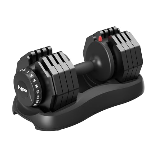 Newpower Fitness 25kg Verstellbare Hanteln, Einstellbare Platzsparende Hanteln mit Rutschfestem Griff, 10 Gewichtsstufen (2.5-25 kg), Workout Fitness Hantel für Körpertraining