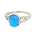 FUN JEWELS Classic Silver Color Plating Multi Color Change Oval Crystal Stone Emotion Feeling Mood Ring For Women