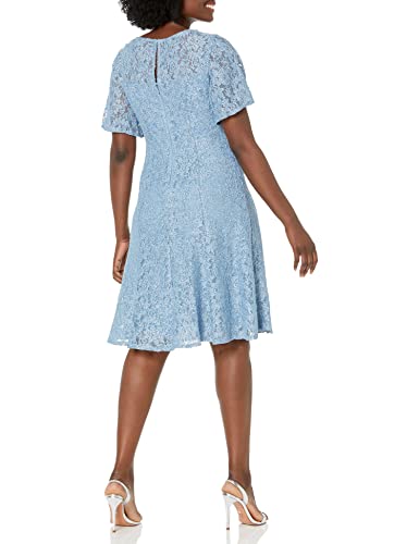 Image of S.L. Fashions Womens Stretch V-Neck Tea Length Dress
