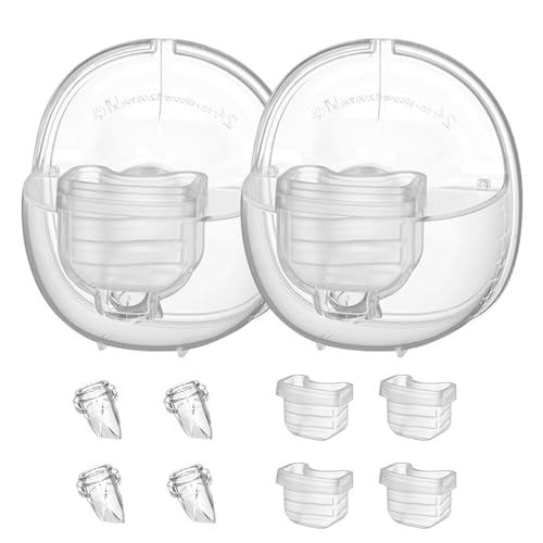 Image of Wearable Breast Pump Accessories, Replacement Pump Parts Flange 24mm, Duckbill Valve, Silicone Diaphragm, Milk Collector Cup Compatible with MOMMED S18 S21, 2 Sets