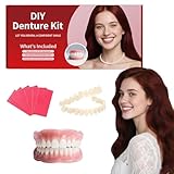 Dentures DIY Kit: Full Set Top & Bottom Fake Teeth for at-Home Smile Enhancement - Easy & Universal Fit-A04