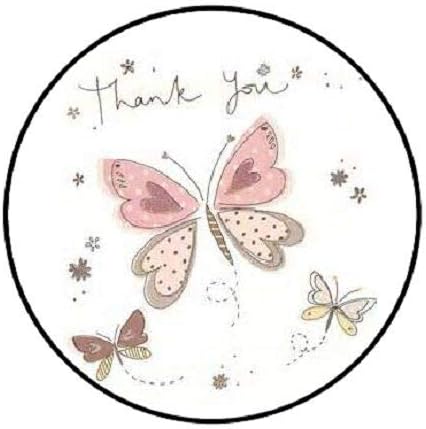 48 pcs Thank You Butterfly Stickers Envelope Seals Labels Round Tags, Stamps Sticker for Gift Cards, Envelopes, Boxes for Holiday, Birthday, Christmas