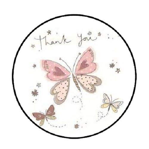 48 Pcs Thank You Butterfly Stickers Envelope Seals Labels Round Tags, Stamps Sticker For Gift Cards, Envelopes, Boxes For Holiday, Birthday, Christmas #TOP3