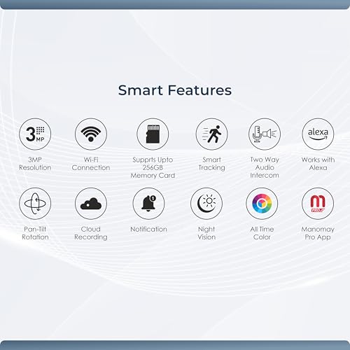 Image of Trueview 3MP WiFi Robot CCTV Camera (Pack of 2) | Indoor Security & Baby Monitoring Camera | 360 Pan Tilt | AI Tracking | Color Night Vision | Two-Way Audio | Alexa | STQC Certified