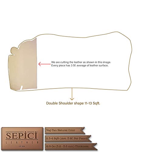 Full Grain Veg Tan Single & Double Shoulder's (Craftsman Grade) By Sepici (2.5-4 Ft -Single Shoulder) #TOP5
