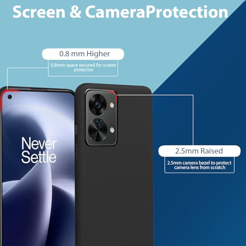 Image of LIRAMARK Liquid Silicone Soft Back Cover Case for OnePlus Nord 2T 5G / 1+Nord 2T 5G (Black)