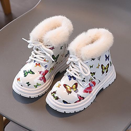 IWIHMIV Girls Ankle Boots with Side Zip Non Slip Soft Sole Winter Warm Casual Booties Toddler Lace Up Riding Boots2