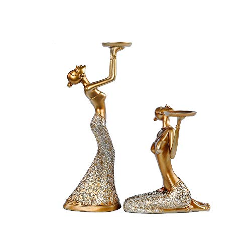 Sdgh Vintage Abstract Lady Candle Holders Statue Sculpture Candlestick Candle Holder Home Decoration Accessories Home Decor (Color : D) #TOP7